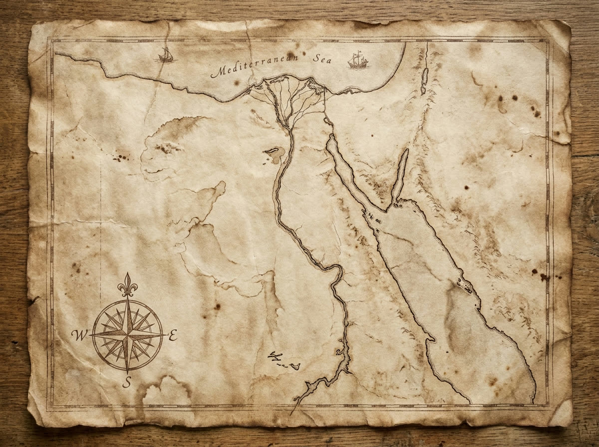 Antique map of Egypt