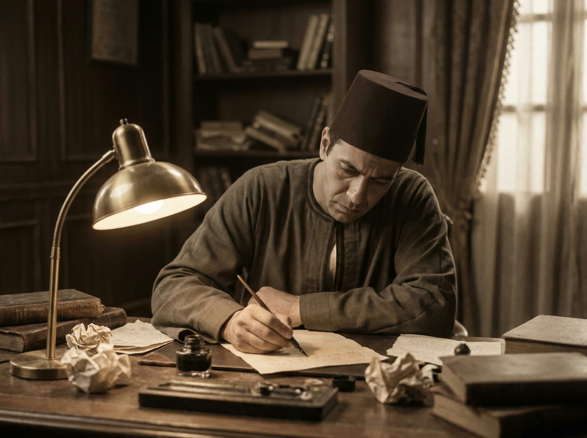 A man writing a letter
